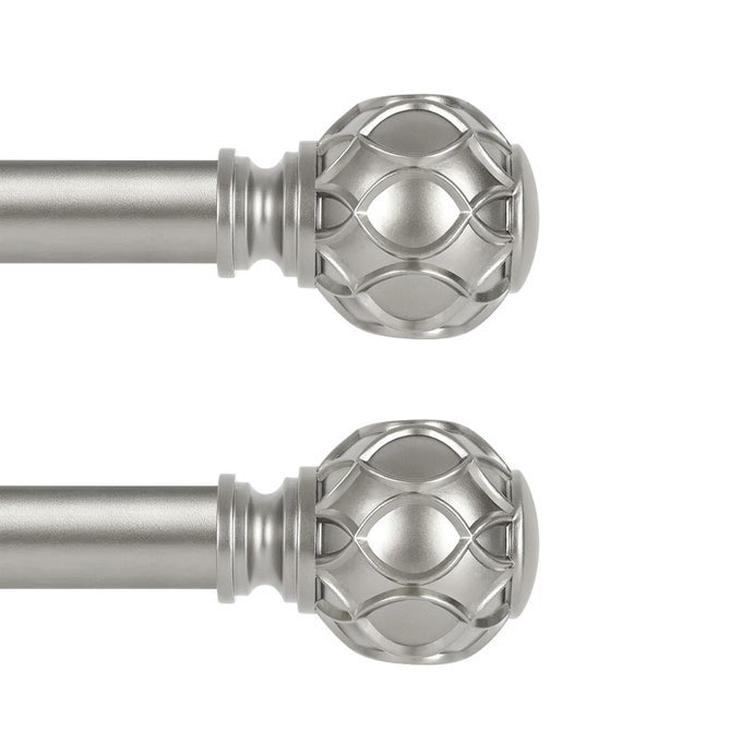 SILVER FARMHOUSE CURTAIN RODS FOR WINDOWSHEAVY DUTY ADJUSTABLE CURTAIN ROD FOR BEDROOM LIVING ROOMBOHO DECORATIVE RUSTIC DRAPERY RODS WITH VINTAGE COASTAL FINIALANTIQUE SILVER 2 PACK 1845