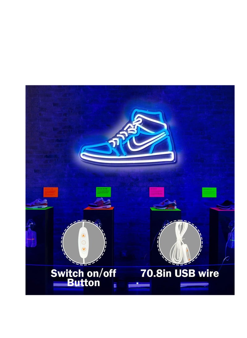 SYOSI Sneaker Neon Sign, LED Sneaker Sign for Wall Decor | Neon Shoe Light Signs for Boys Room, Sneaker Room Decor, Dimmable Sports Shoe Neon Light for Bedroom,Game Room,Home Party Birthday Party Decor Gift - Image 4