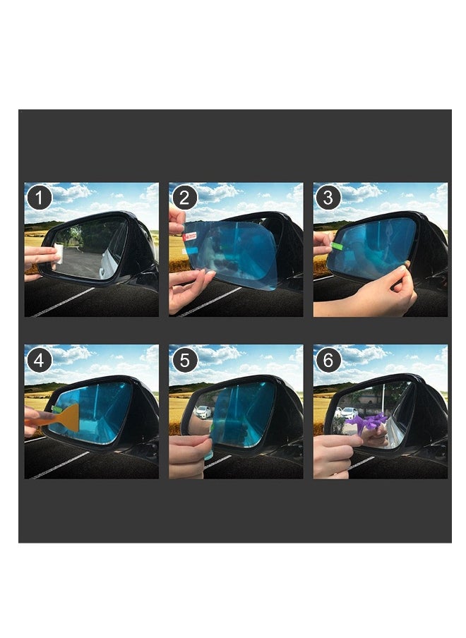 Generic Rearview Mirror Rain Film - Blue Car Rearview Mirror Rain Protective Film | Anti-Fog Rainproof Sticker | Automotive Exterior Accessories for Cars, Trucks (Bus)  - Image 2
