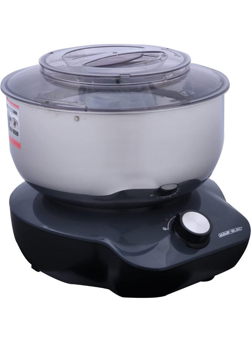 Alsaif home Al Saif Stand Mixer, 5L Capacity, 650W, 6 Speed ​​Settings, Stainless Steel Bowl with Transparent Lid and Food Inlet, Double Beater, Dough Hook, with Special Bowl Scraper, Gray/Stainless Steel E02221/GY, 2-Year Warranty - Image 2