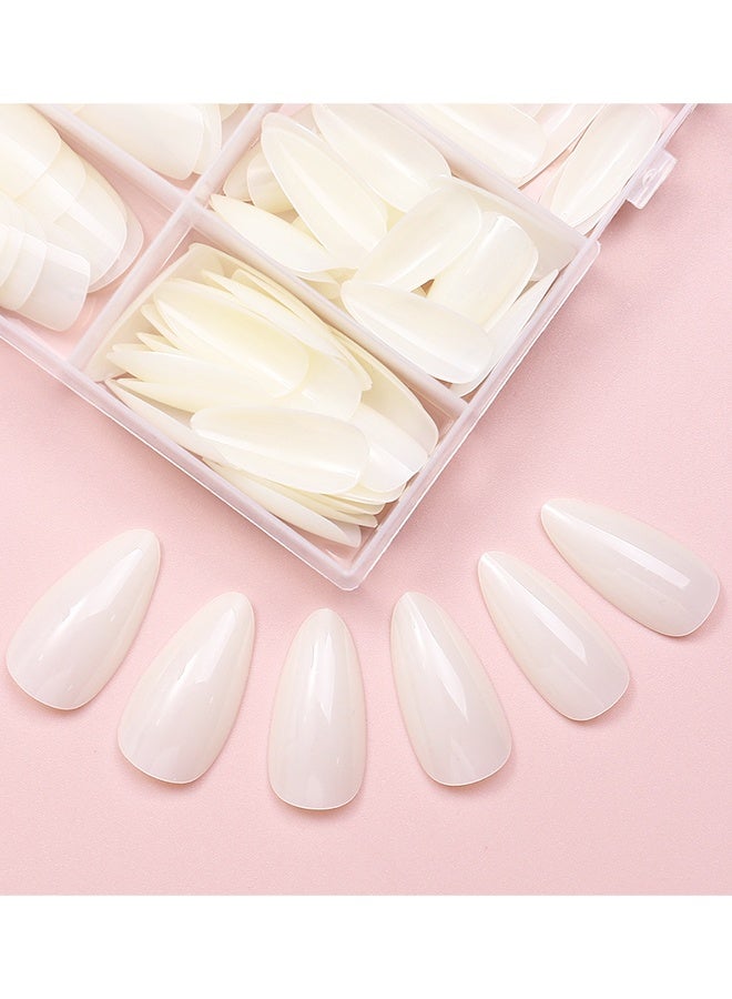 120 قطعة من أطراف الأظافر المزيفة، اضغط على الأظافر على شكل لوز، قم بلصقها على أظافر ABS بغطاء كامل للنساء، للاستخدام اليومي في حفلات الزفاف (أبيض حليبي) - Image 3