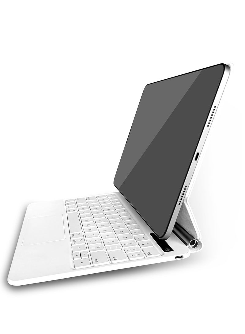 لوحة مفاتيح BT تعمل باللمس مع غطاء حماية مغناطيسي متوافق مع iPad Pro مقاس 12.9 بوصة مع إضاءة خلفية باللون الأبيض - Image 1