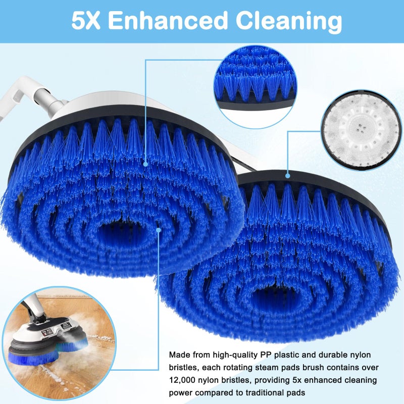 Bvhonwe 2 Pack S8201 Upgraded Replacement Steam Mop Brush Heads for Shark S8201 S8001 S7001 S7201 S7000 S7005 S7020 Steam Mop & Scrub All-in-One Scrubbing, Dirt Grip Scrub Washable Replacement Brush, Blue - Image 2
