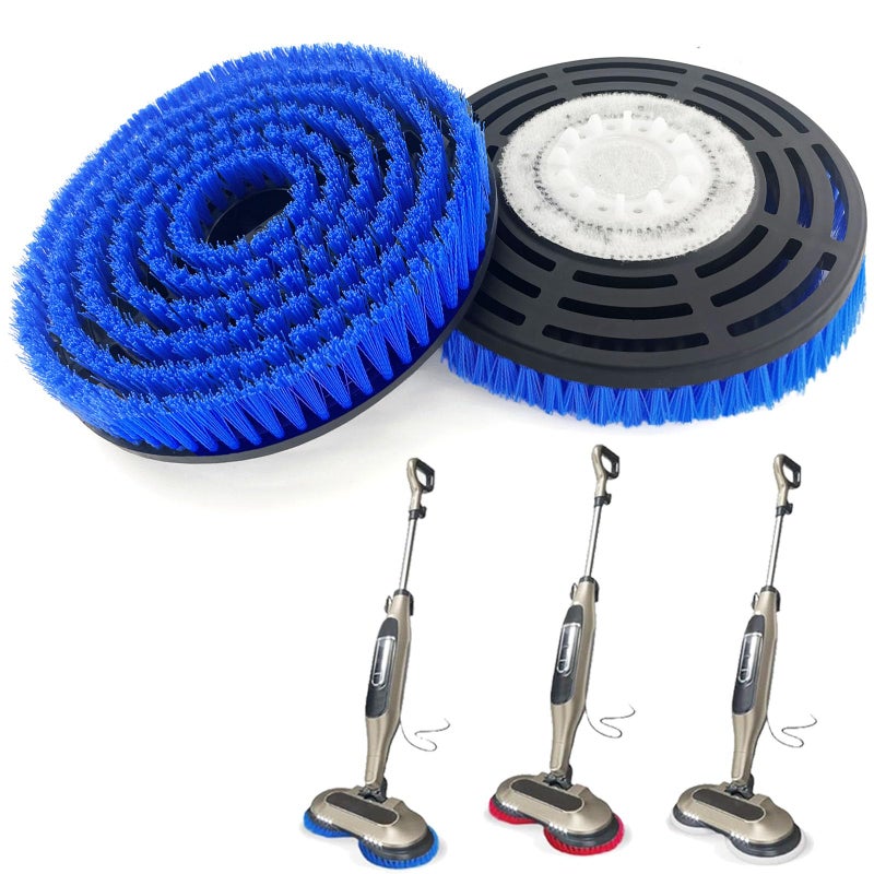 Bvhonwe 2 Pack S8201 Upgraded Replacement Steam Mop Brush Heads for Shark S8201 S8001 S7001 S7201 S7000 S7005 S7020 Steam Mop & Scrub All-in-One Scrubbing, Dirt Grip Scrub Washable Replacement Brush, Blue - Image 1