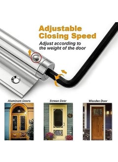 Delzon Delzon Mounted Automatic Door Closer Spring Loaded Door Closer Gate Doors SelfClosing Hinge with Screws for Home Office Hotel Door Steel  - Image 2