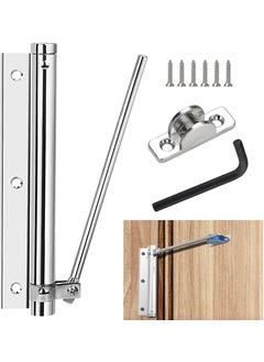 Delzon Delzon Mounted Automatic Door Closer Spring Loaded Door Closer Gate Doors SelfClosing Hinge with Screws for Home Office Hotel Door Steel  - Image 1