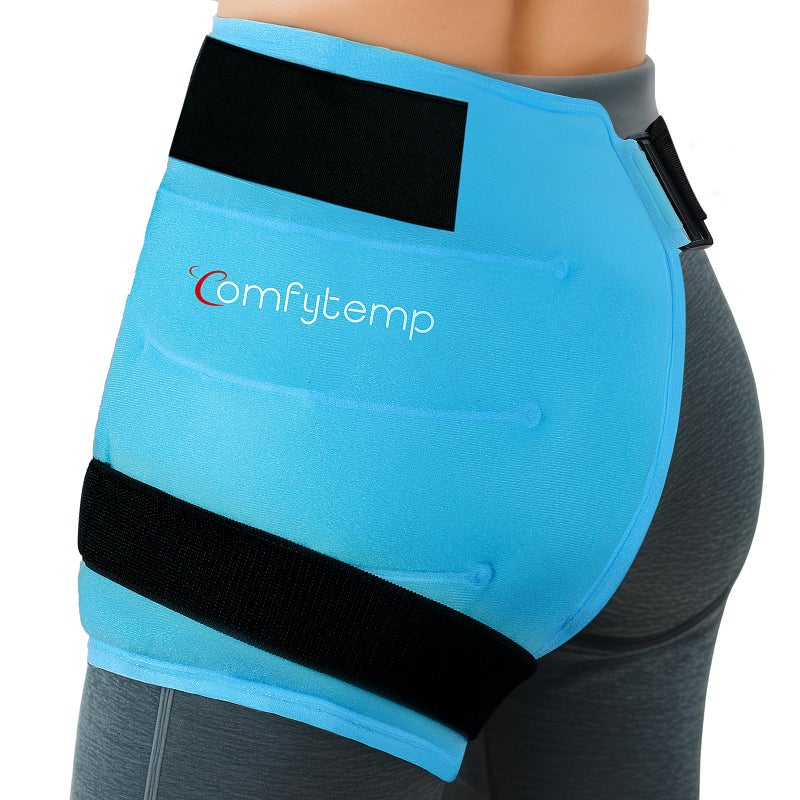 Comfytemp لفافة كيس الثلج كومفيتمب لعرق النسا، مجموعة استبدال الورك، مؤهلة لـ FSA، كيس ثلج جل قابل لإعادة الاستخدام للإصابات، تخفيف الألم، ضغط بارد لعناصر التعافي من الجراحة للعلاج الطبيعي للرجال والنساء (S/M) - Image 1