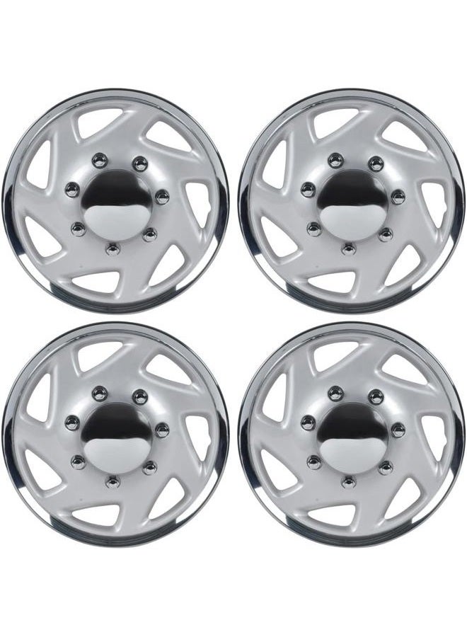 BDK 4-Pack Premium 16" Wheel Rim Cover Hubcaps OEM Style Replacement for Ford E150 E250 E350 Econoline F-150 F-250 F-35 F-250 F-350, Snap On Car Truck SUV Hub Cap - 16 Inch Set - Image 1