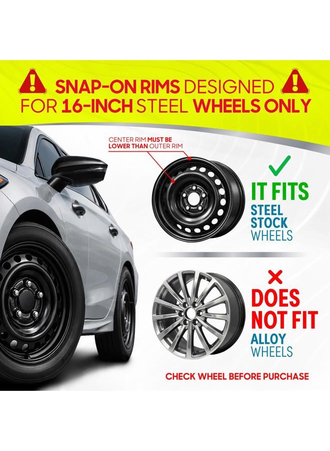 BDK 4-Pack Premium 16" Wheel Rim Cover Hubcaps OEM Style Replacement for Ford E150 E250 E350 Econoline F-150 F-250 F-35 F-250 F-350, Snap On Car Truck SUV Hub Cap - 16 Inch Set - Image 3