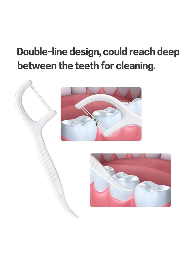 FAMILIFE - Dental Floss Picks, Double Line Flossers 200 Count, Unwaxed Flossing Thinner And Tougher Unflavored Threader Flosser With 4 Travel Cases - Image 1