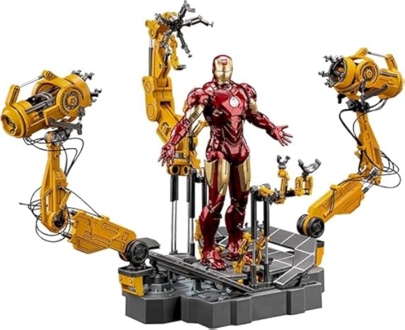 Marvel 1:10 Scale Iron Man 2 Mark IV Suit-Up Gantry Action Figure, Red/Gold/Yellow