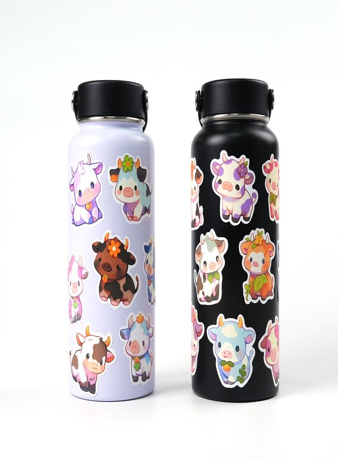 Aowplc Cute Cow Stickers | 50 Pcs Kawaii Rainbow Cow Stickers | Waterproof Vinyl Decals for Water Bottles Laptops - Image 5