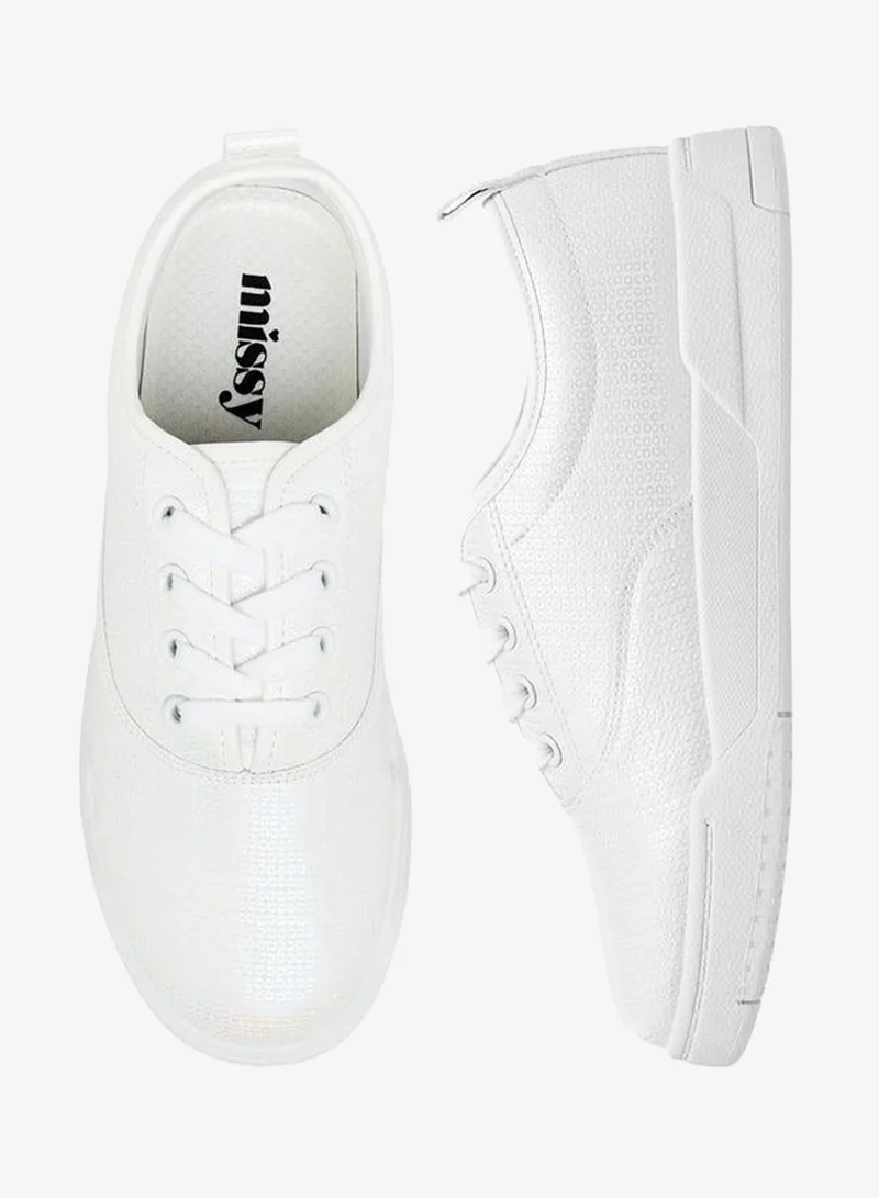 MISSY WHITE Women Lace-Up Ankle Sneakers for Women | Best Price UAE