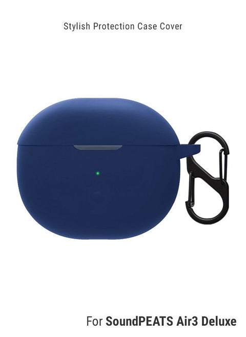 Stylish Silicone Case Cover For SoundPEATS Air 3 Deluxe Dark Blue