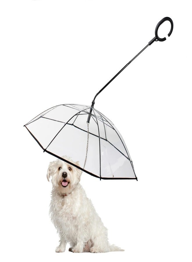 Billionchains Dog Umbrella with Adjustable Handle Pet Umbrella Steel Leash Rainproof for Small Dog - Clear - Image 1