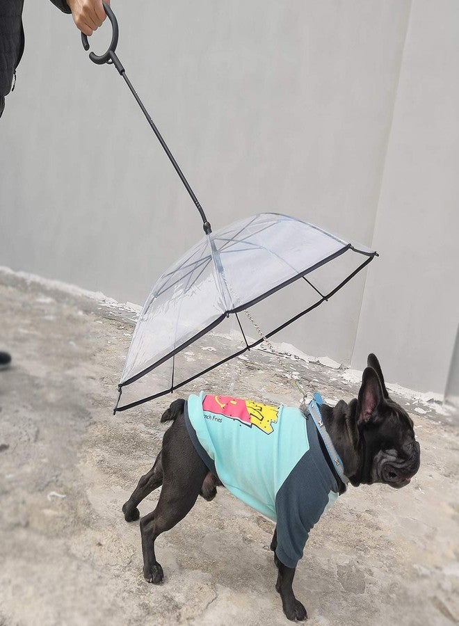 Billionchains Dog Umbrella with Adjustable Handle Pet Umbrella Steel Leash Rainproof for Small Dog - Clear - Image 5