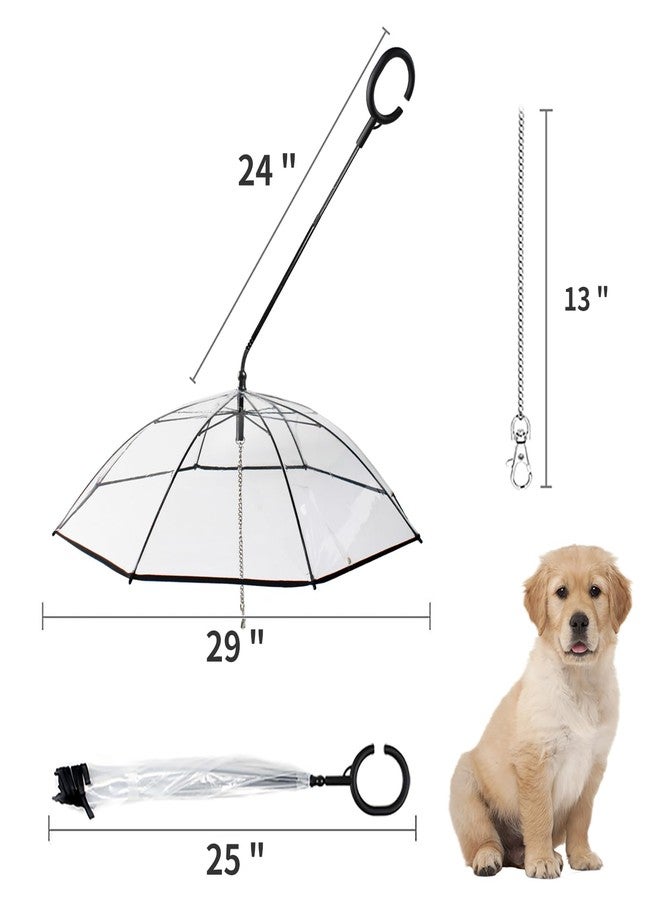 Billionchains Dog Umbrella with Adjustable Handle Pet Umbrella Steel Leash Rainproof for Small Dog - Clear - Image 3