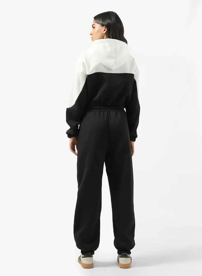 جينجر Zip Up Fleece Colorblock Onesie