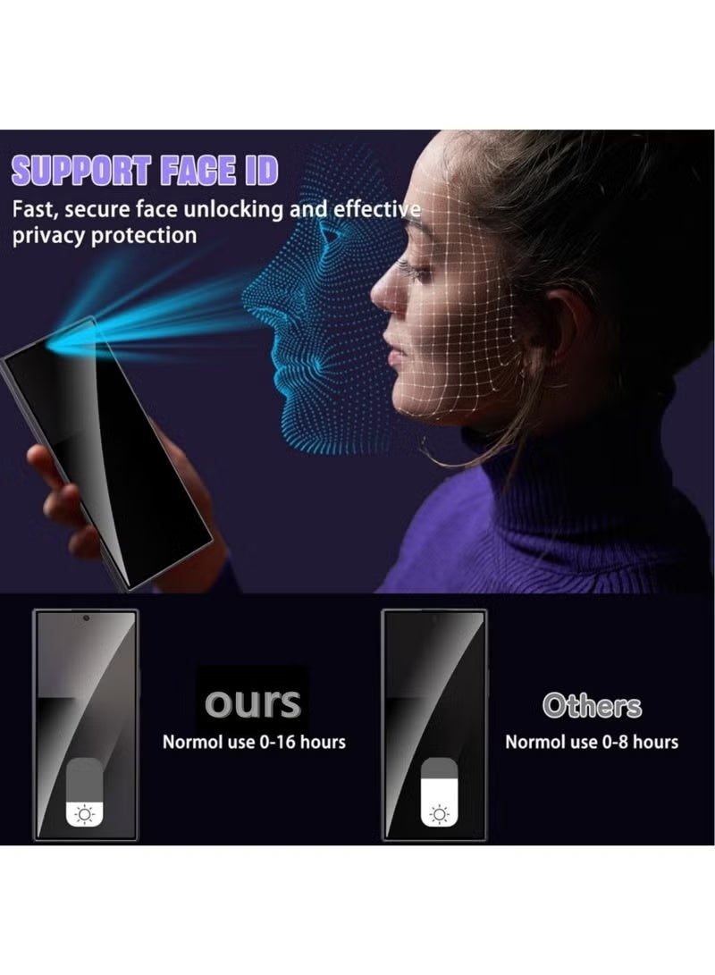 اووكاي [عبوة من قطعتين] واقي شاشة للخصوصية لهاتف Samsung Galaxy Z Fold 7 5G، طبقة زجاجية مقواة 9H مضادة للتجسس + واقي عدسة الكاميرا، واقي شاشة مضاد للخدش ومضاد للتجسس لهاتف Galaxy Z Fold 7 5G - Image 3