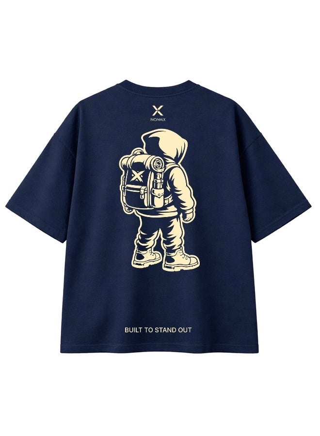 NOMAiX Space Ninja T-Shirt │ Hooded Figure Back Print │ Expat Streetwear │ Oversized Fit │ Made in UAE - Image 1