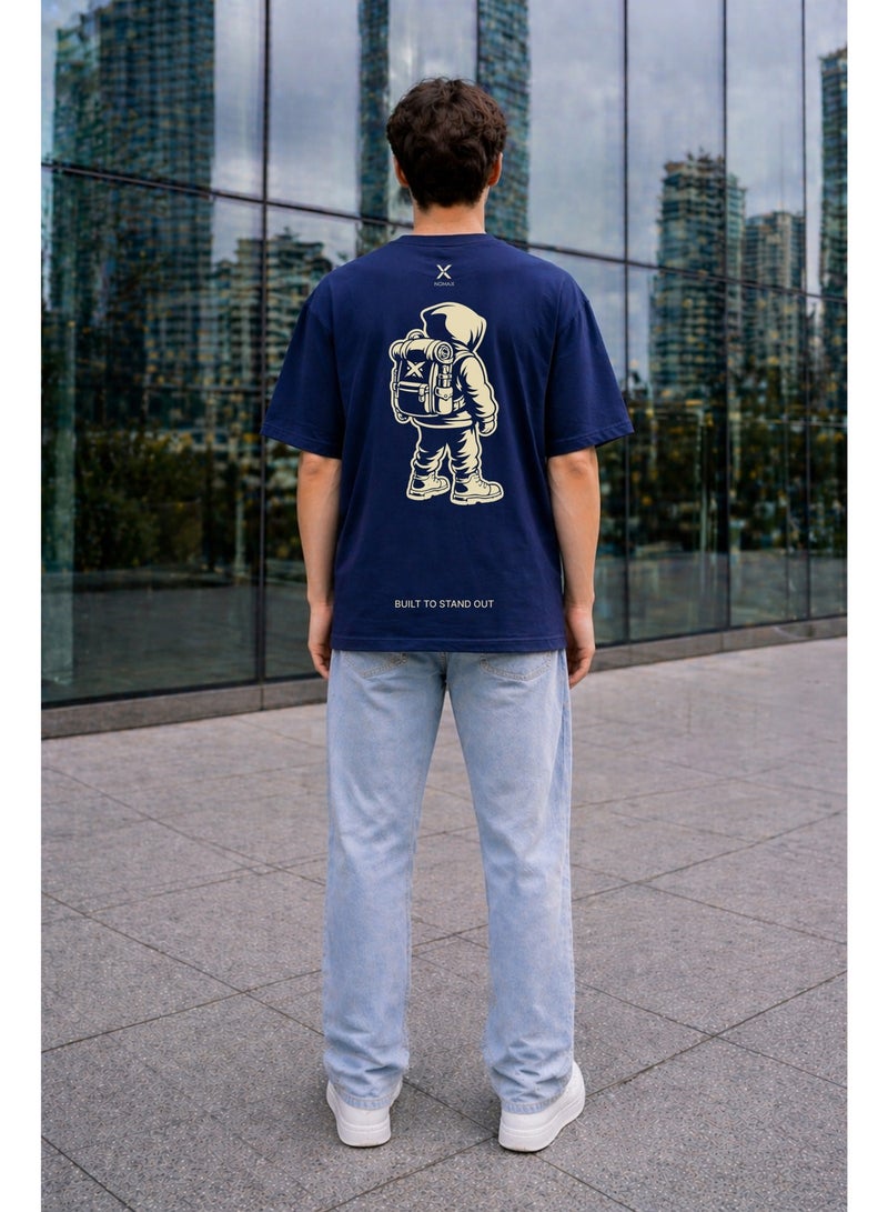 NOMAiX Space Ninja T-Shirt │ Hooded Figure Back Print │ Expat Streetwear │ Oversized Fit │ Made in UAE - Image 2