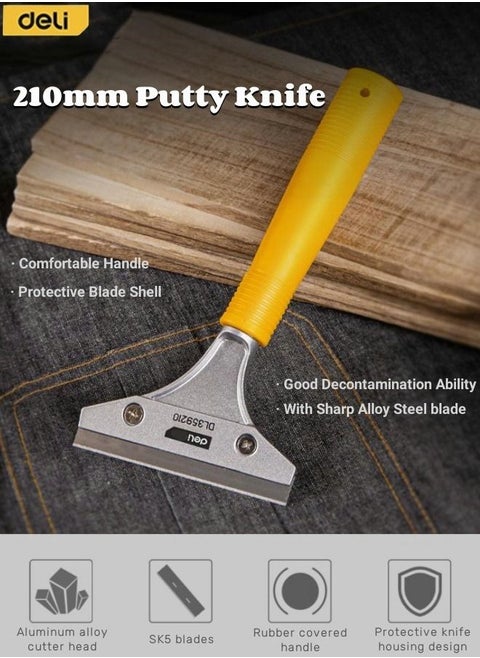 210mm Putty Knife with Sharp Alloy Steel blade and Lightweight and Durable PP Handle Suitable for Removing Stains on Glass Window Wall Tile Kitchen and Home