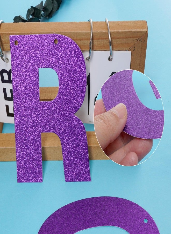 ميفنجدا مجموعة لافتات يمكنك صنعها بنفسك مع حروف لامعة، لافتات عيد ميلاد قابلة للتخصيص، لافتة تخرج، لافتة معلقة للحفلات مخصصة لحفلات التخرج وحفلات الزفاف وحفلات استقبال المولود (بنفسجي) - Image 3