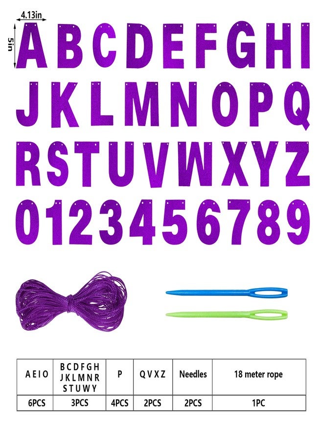 ميفنجدا مجموعة لافتات يمكنك صنعها بنفسك مع حروف لامعة، لافتات عيد ميلاد قابلة للتخصيص، لافتة تخرج، لافتة معلقة للحفلات مخصصة لحفلات التخرج وحفلات الزفاف وحفلات استقبال المولود (بنفسجي) - Image 2