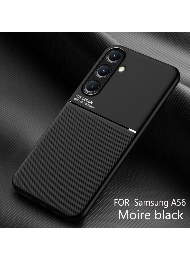 ICARLUS Case for Samsung Galaxy A56 5G Magnetic Cover Moire Black - Image 1