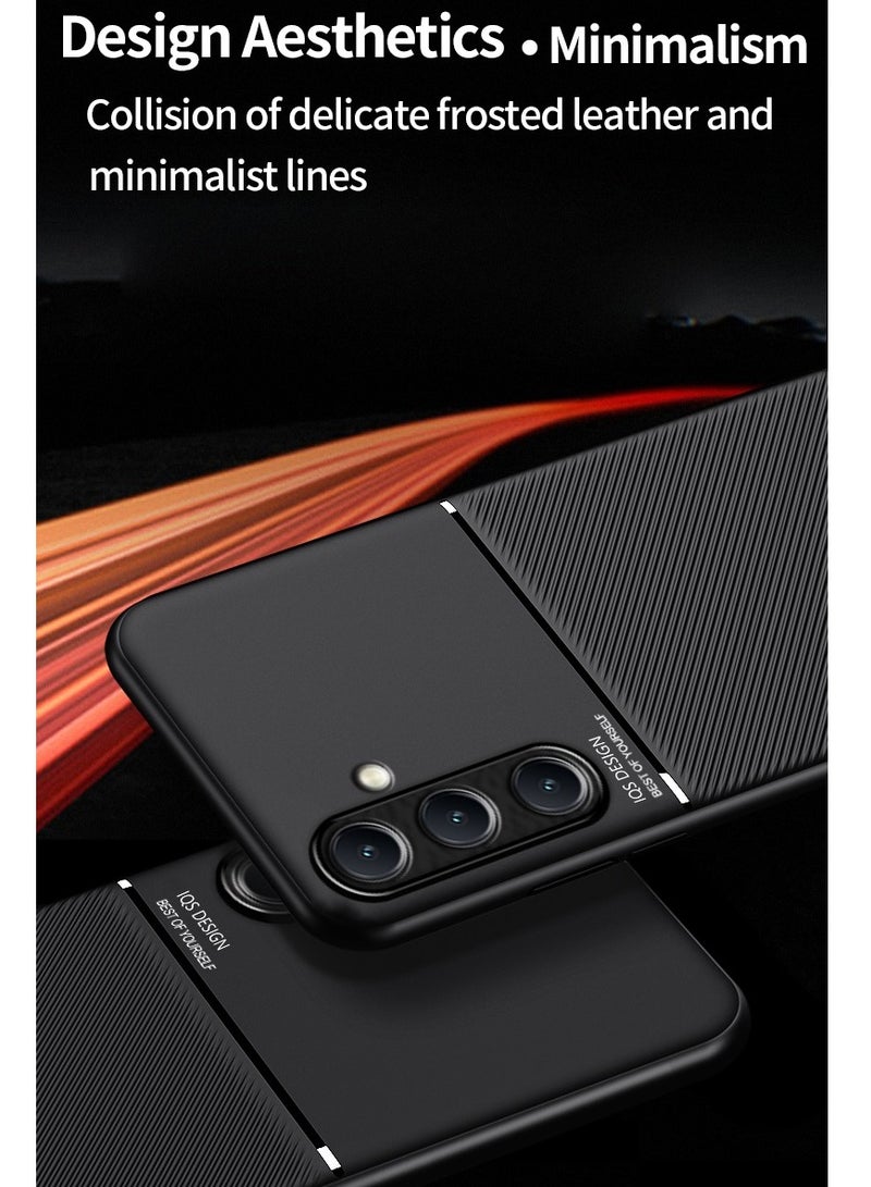 ICARLUS Case for Samsung Galaxy A56 5G Magnetic Cover Moire Black - Image 2