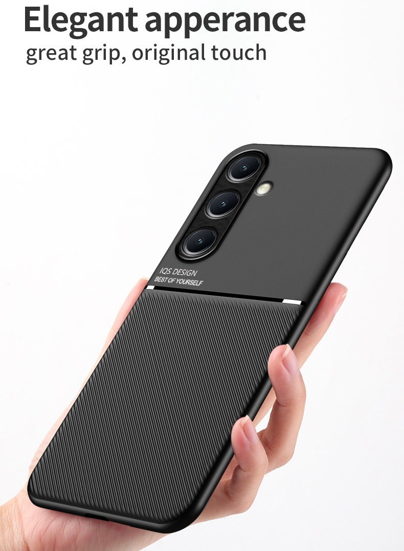 ICARLUS Case for Samsung Galaxy A56 5G Magnetic Cover Moire Black - Image 3