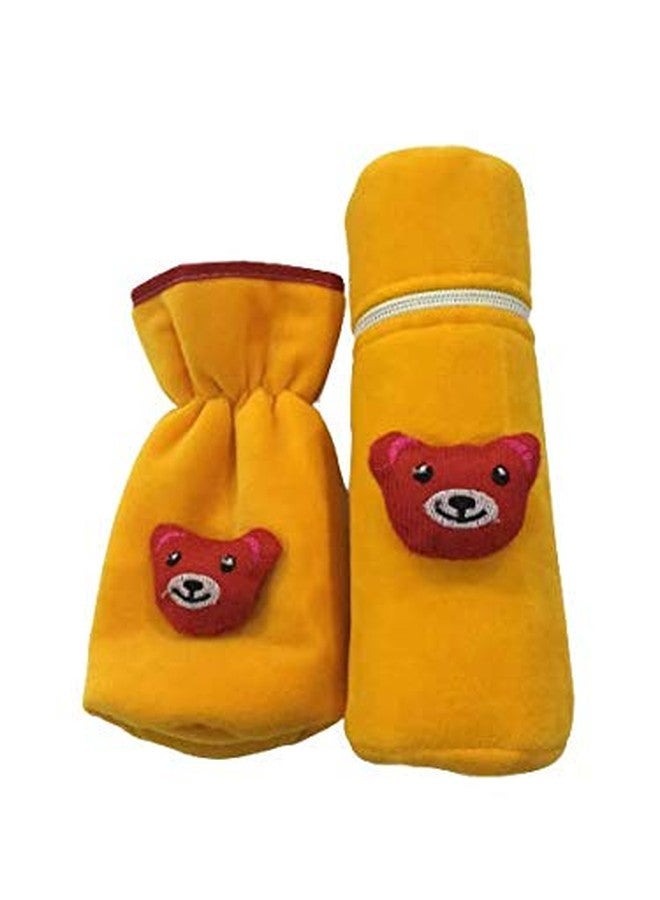 Ineffable Combo of Velvet Bottle Covers for Feeding Bottles with Cute Animal Cartoon Popup, 240ml (Yellow1)