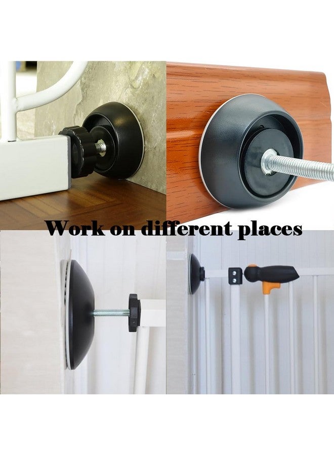 في ماسي مجموعة من 4 قطع من قضبان تمديد الأطفال مقاس 12 مم - بوابة أطفال آمنة للأطفال مثبتة بالضغط مع واقي حائط للسلالم وواقي أكواب (أسود، 12 مم) - Image 2