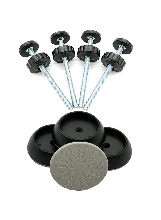 في ماسي مجموعة من 4 قطع من قضبان تمديد الأطفال مقاس 12 مم - بوابة أطفال آمنة للأطفال مثبتة بالضغط مع واقي حائط للسلالم وواقي أكواب (أسود، 12 مم) - Image 1