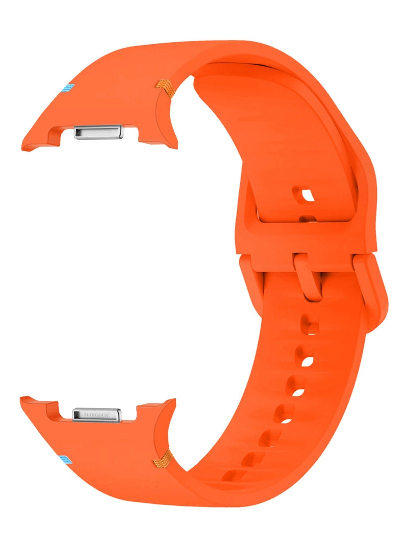 Sport Band for Galaxy Watch 8 40mm 44mm and Watch 8 Classic 46mm, Silicone Replacement Strap, M/L Size - Orange - Image 1