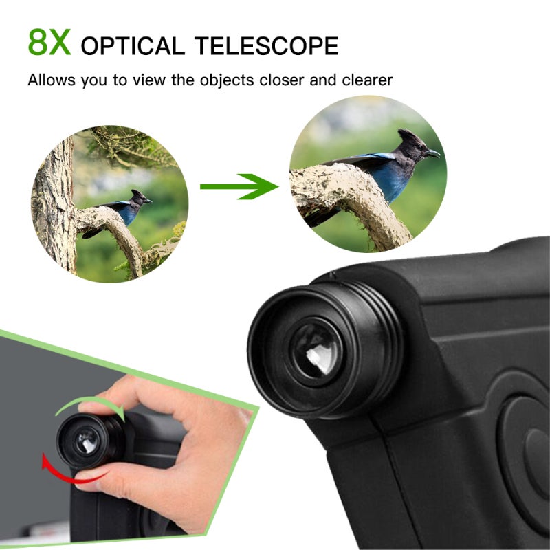 Optical Telescope 8x Magnification Center-Focus Knob - Parabolic Sound Collecting Dish 100m Range Listening Device for Birdwatching Outdoor Activities Wildlife Study - Image 3