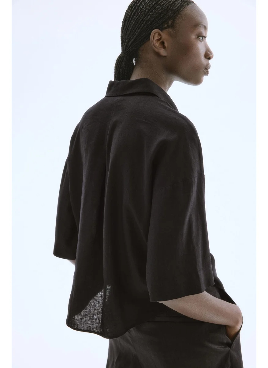 اتش اند ام Linen-Blend Shirt