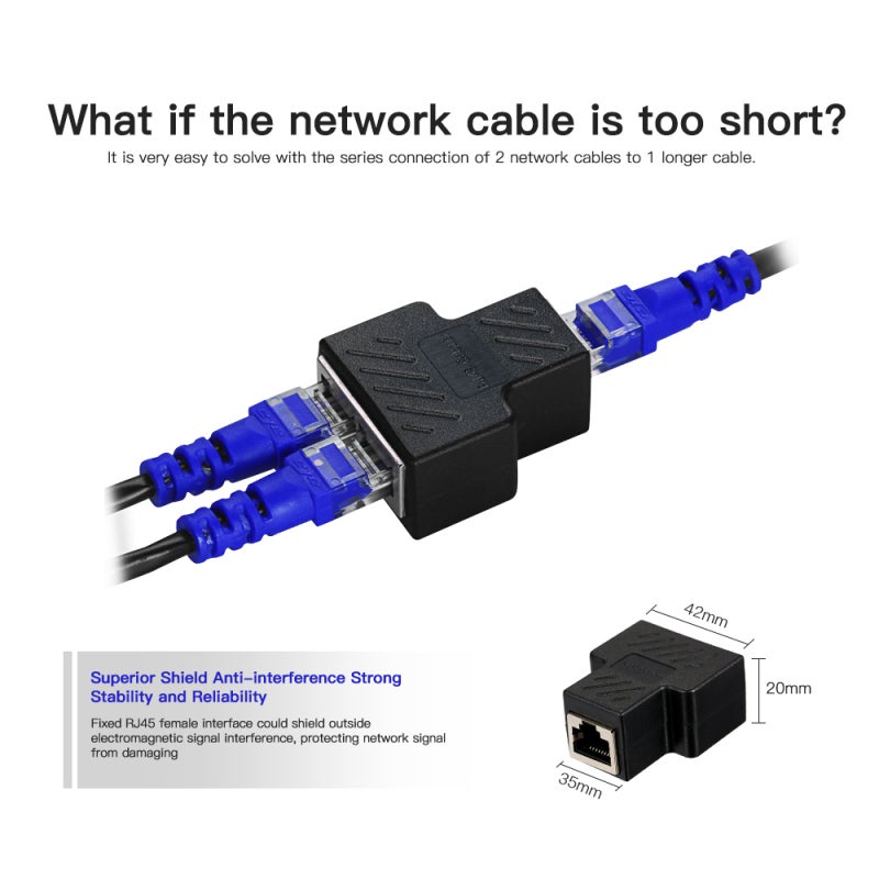 RJ45 Splitter 1 To 2: Full Copper Gilded 8 Pin Core RJ45 Adapter - Integrated Seamless PCB Soldering RJ45 Connector for Home Office Network Device Connection - Image 3