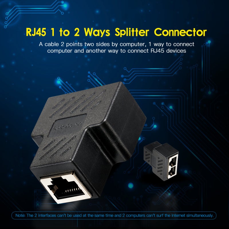 RJ45 Splitter 1 To 2: Full Copper Gilded 8 Pin Core RJ45 Adapter - Integrated Seamless PCB Soldering RJ45 Connector for Home Office Network Device Connection - Image 2