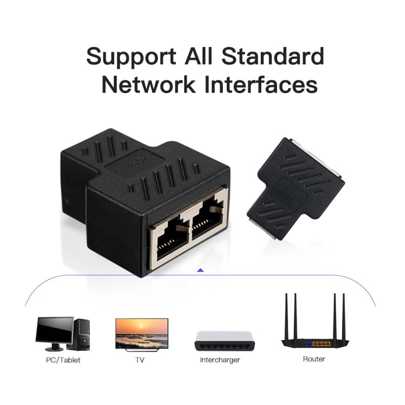 RJ45 Splitter 1 To 2: Full Copper Gilded 8 Pin Core RJ45 Adapter - Integrated Seamless PCB Soldering RJ45 Connector for Home Office Network Device Connection - Image 5