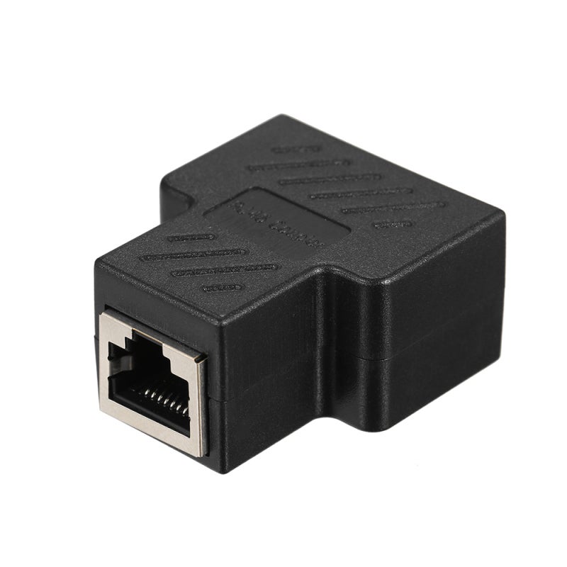RJ45 Splitter 1 To 2: Full Copper Gilded 8 Pin Core RJ45 Adapter - Integrated Seamless PCB Soldering RJ45 Connector for Home Office Network Device Connection - Image 1