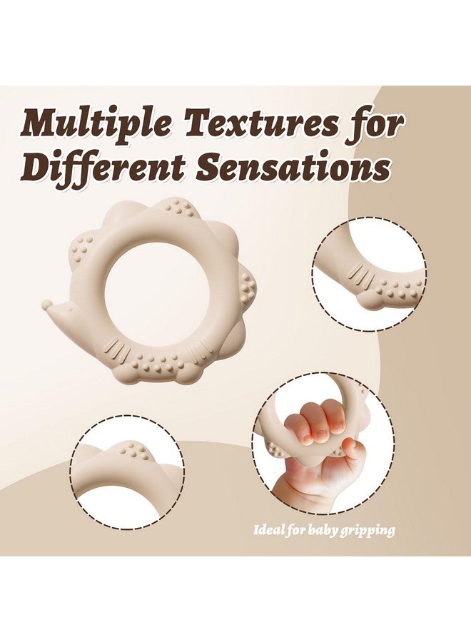 نسفي مجموعة من 4 حلقات تسنين سيليكون من NCVI للأطفال من عمر 0 إلى 6 أشهر، حلقات تسنين للأطفال مع مشبك مصاصة، ألعاب مضغ للأطفال الصغار من عمر 3 إلى 6 أشهر، سهلة الإمساك، خالية من مادة BPA لتخفيف ألم التسنين للأطفال - Image 2