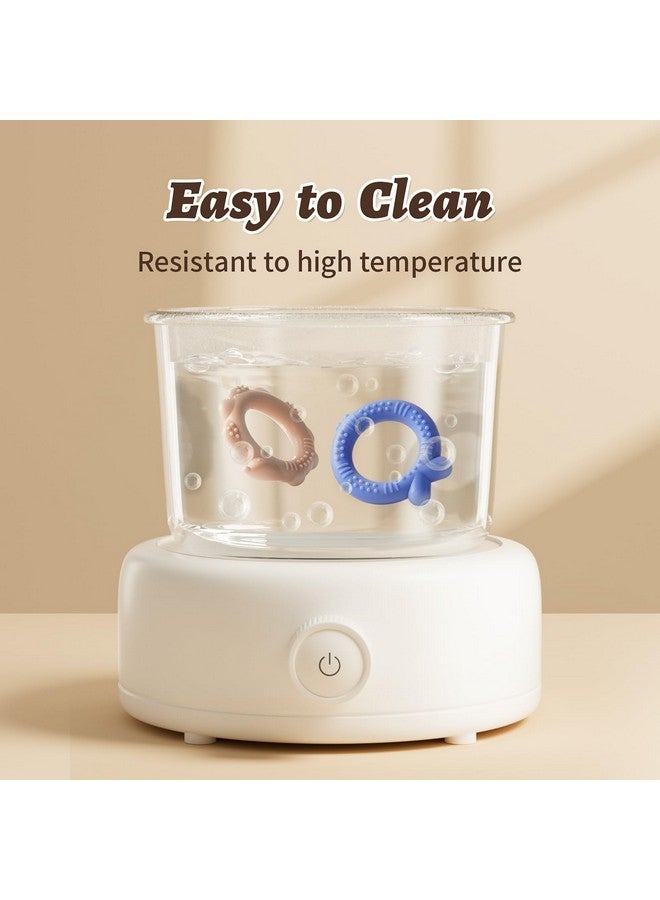 نسفي مجموعة من 4 حلقات تسنين سيليكون من NCVI للأطفال من عمر 0 إلى 6 أشهر، حلقات تسنين للأطفال مع مشبك مصاصة، ألعاب مضغ للأطفال الصغار من عمر 3 إلى 6 أشهر، سهلة الإمساك، خالية من مادة BPA لتخفيف ألم التسنين للأطفال - Image 4