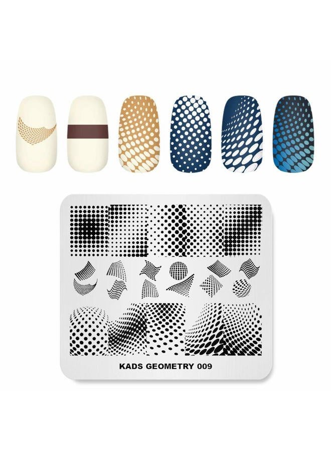 Rolabling Nail Stamping Plate Fashion Geometry Dots Abstract Spots Points Theme Multi-Pattern Stamp Print Image Stamp Template Nail Art for Nail Design - Image 1