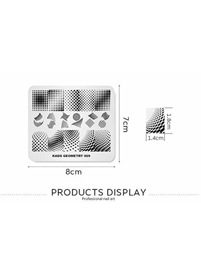 Rolabling Nail Stamping Plate Fashion Geometry Dots Abstract Spots Points Theme Multi-Pattern Stamp Print Image Stamp Template Nail Art for Nail Design - Image 5
