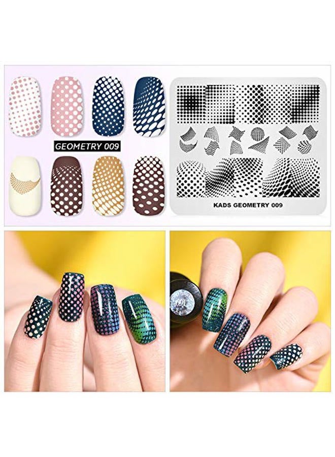 Rolabling Nail Stamping Plate Fashion Geometry Dots Abstract Spots Points Theme Multi-Pattern Stamp Print Image Stamp Template Nail Art for Nail Design - Image 3