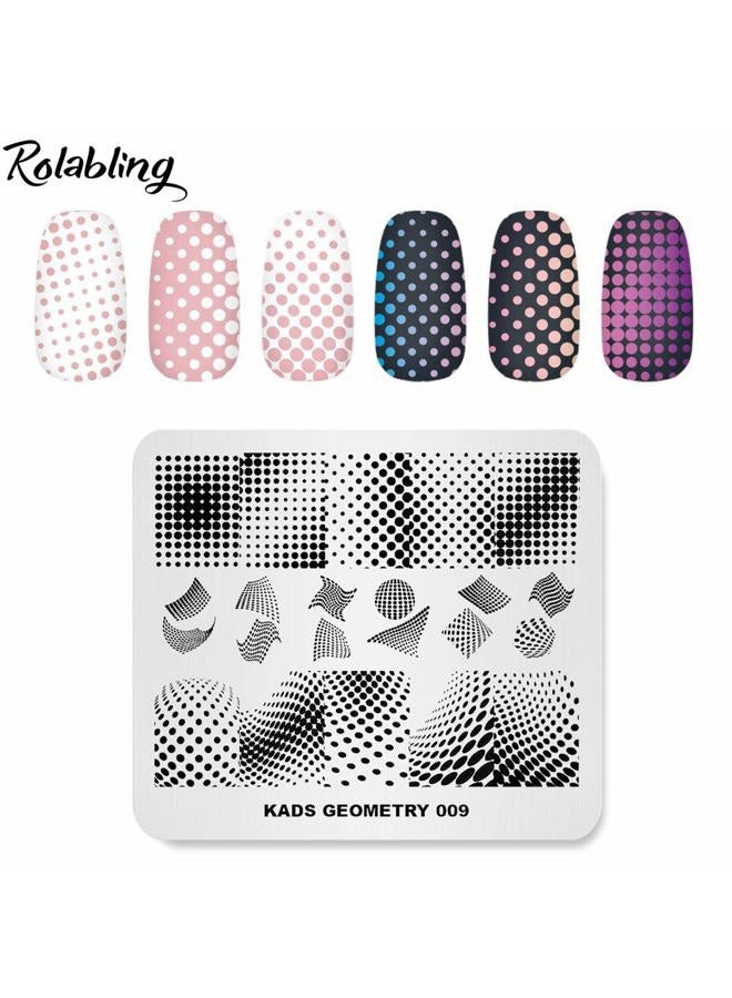 Rolabling Nail Stamping Plate Fashion Geometry Dots Abstract Spots Points Theme Multi-Pattern Stamp Print Image Stamp Template Nail Art for Nail Design - Image 2