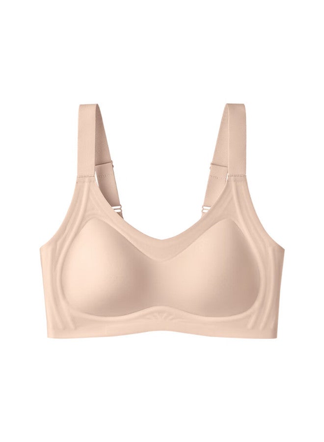 Finseech Fenshique Cool Feeling Jelly Strip Soft Support Wireless Bra Anti-sagging Bra Pink Skin M - Image 2