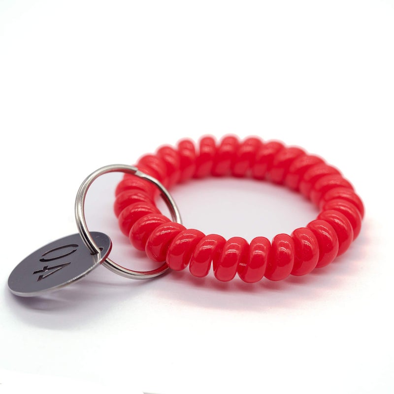 StayMax 50 pcs Stretchable Key Ring Band Keychain Spriral Wrist Coil Keychain for Number Tag Key Tag (Red) - Image 3