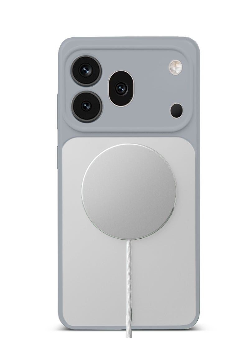 Wtech Honor 600 Pro 5G 2026 Premium Liquid Silicone Compatible With Thin Magsafe Ring Case Cover (MCMPMN) - Grey - Image 3